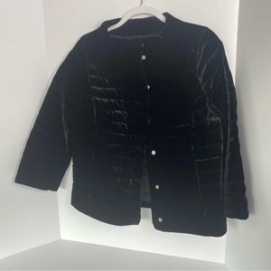 Talbots Black Velvet Jacket Size 8 NWT